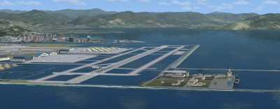 water filled land areas of the air station