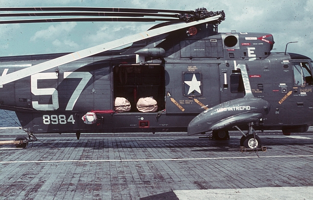HS-3 #57 on board USS Intrepid - 3/65.